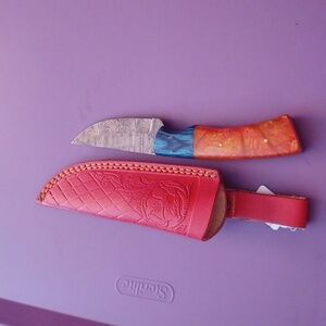 Handmade knife red sheath